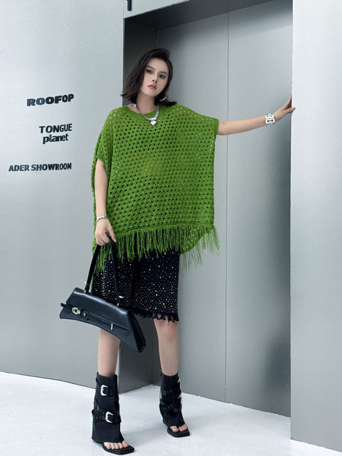 Fringe Knit Oversize Top